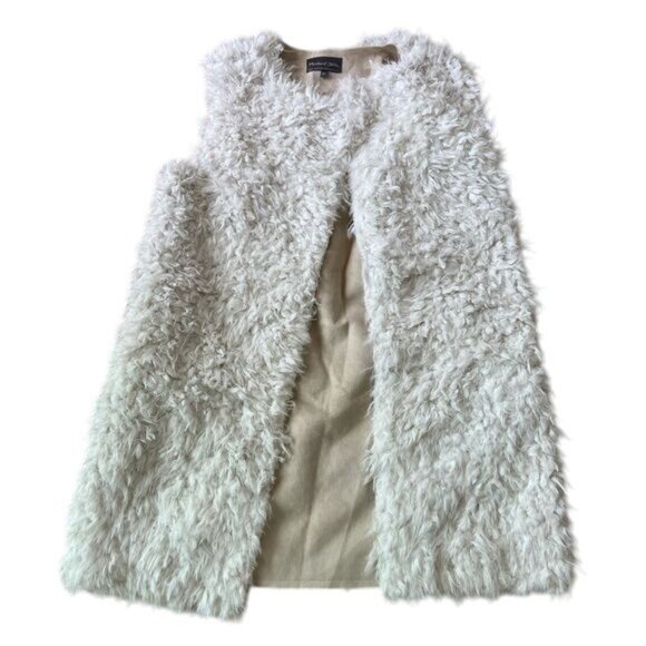 Anthropologie x Michael Stars Faux Fur Reversible Vest in Beige/White